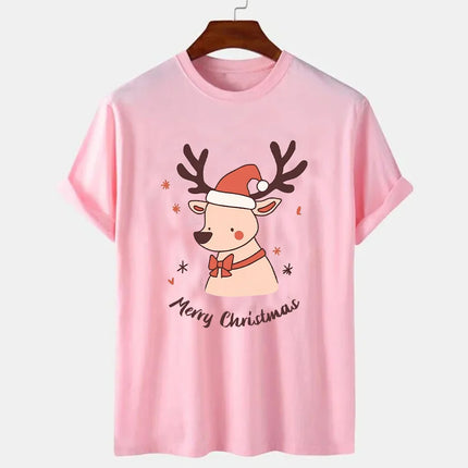 Christmas EIK Print T-Shirt Casual Short Sleeve Crew Neck Tshirts Women's Clothing Merry Christmas Oversized Tee Christmas Gifts