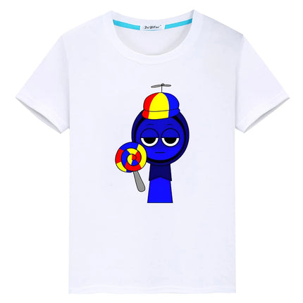 Sprunki print t shirt for kids boy 10year 100%Cotton anime Short Tops y2k one piece Sprunki Cute Tees pride tshirt girls clothes
