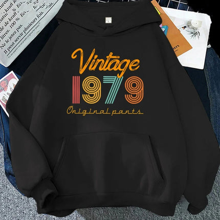 Premium hoodie New Autumn And Winter Fashion Long Sleeve Funny Vintage 1979 Printed Hoodies Casual Loose Sweatshirt Oversized
