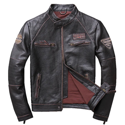 Sheepskin 100% Real Coat Men Autumn Winter Clothes Men's Leather Jacket 2023 Streetwear Moto Bliker Genuine Leathers 680