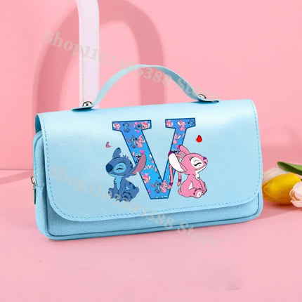 Disney Stitch High-capacity Pencil Case Students Letter A-Z Printed Pen Bags Boys Girls Stationery Storage Box School Supplies