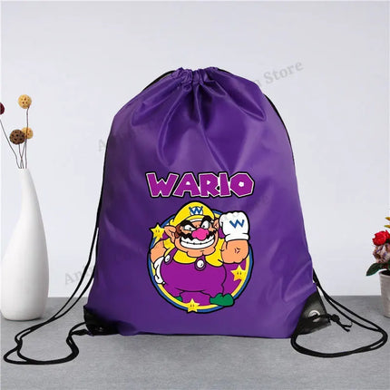Super Mario Drawstring Bag for Men Women Anime Cartoon Portable Shopping Bags Fashion Simple Handbag Fitness Yoga Storage Pouch