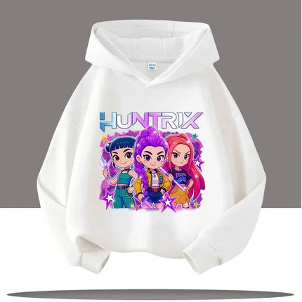 KPop Demon Hunters Hoodies Baby Girl Boy Clothes Fashion Casual Hooded Sweatshirts K-Pop Demon Hunters Pullover Kids Outfits Gif