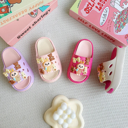 New Popular Cartoon Bear Versatile Eva Slippers for Boys and Girls, Fashionable Double Soft-Soled Non-Slip Sandals 831