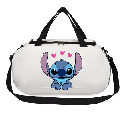 Disney Stitch Luggage Travel Bags for Men Women Cartoon Anime Large Capacity Portable Messenger Bag Bodybuilding Yoga Handbags