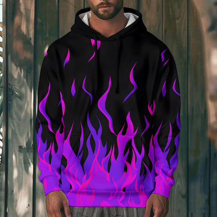 Autumn Hoodies Fashion Flame 3D Print Men Women Streetwear Hooded Sweatshirts Pullover Oversized Harajuku Coat Man Clothing