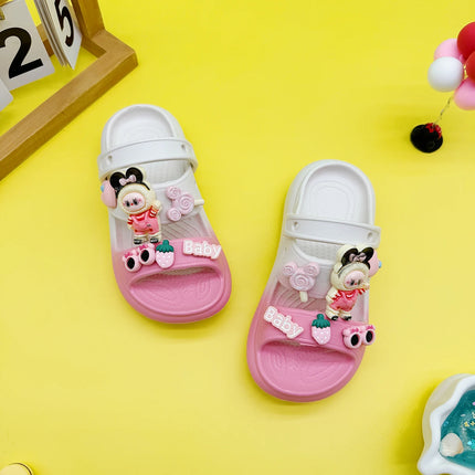 Fashion Popular Cartoon Sunglasses Slippers New Double Color Flats Bottom Boys and Girls Non-Slip Soft Bottom Sandals 811
