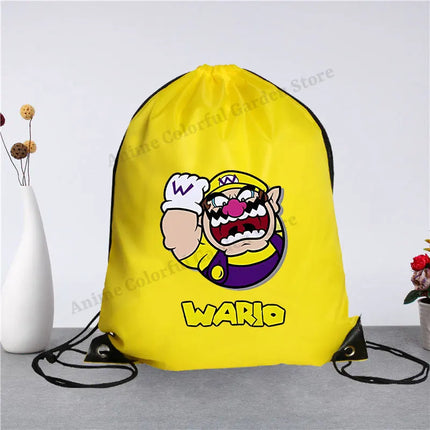 Super Mario Drawstring Bag for Men Women Anime Cartoon Portable Shopping Bags Fashion Simple Handbag Fitness Yoga Storage Pouch