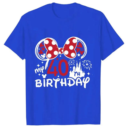 Happy Birthday Female Clothing My 40 Th Brithday T-Shirt Y2k Funny Graphic Print Cotton Tops Short Sleeve Tee Streetwear Tshirts