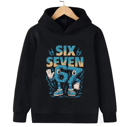 67 Six Seven Hoodies Clothing Italian Brainrot Sweatshirt Children Korean Tops Steal A BrainRot Cartoon Girls Boy Hooded Girls