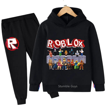 Roblox Kids Fashion Hoodie Set Anime Character Graphic Spring Autumn Boys Clothes Girls Casual Sweatshirt
