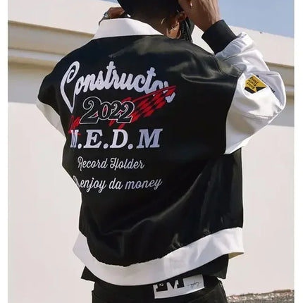 American High Street Jacket for Men Ins Style Embroidered Couple Baseball Uniform Retro Loose Coat Autumn and Winter Fashion New