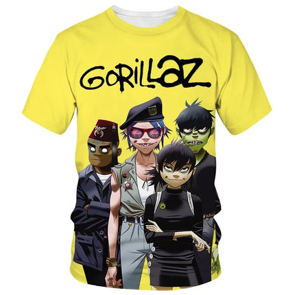 New Hot Trend Men's Fashion Cartoon 3D Printed T-shirt Men's and Women's Casual Hip Hop Short Sleeve Harajuku Style Street Crewn