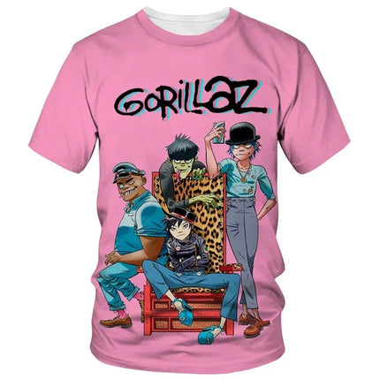 New Hot Trend Men's Fashion Cartoon 3D Printed T-shirt Men's and Women's Casual Hip Hop Short Sleeve Harajuku Style Street Crewn