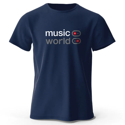 Men's Music World Printed T-Shirt 100% Cotton Oversized Classic Funny Graphic Tees for Men Women Summer Tops