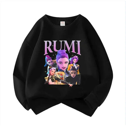 Crew Neck Kid Hoodie Movie Unisex Hoodies Manga Kids Kpop Demon Hunters Children's Sweatshirt Cute Tiger Hoody for Boys Girls