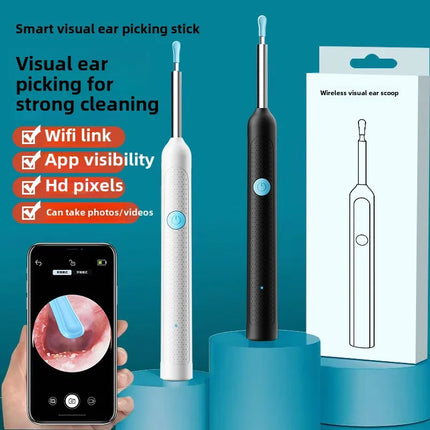 Wireless Visual Ear Endoscope Camera Ear Cleaning Tools Spoon Safe Silicone Earpick 5MP Camera Ear Wax Remover Luminous Otoscope