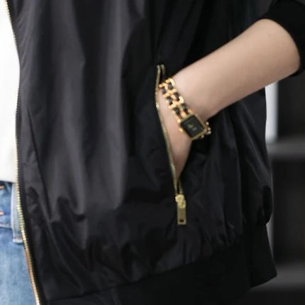 Baseball Aviator Coat Woman Zip-up Black Spring Autumn Plain Bomber Jacket for Women 2025 Trend Fashion High Quality Long Sleeve
