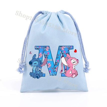 Disney Stitch Drawstring Bag Anime Fashion Jewelry Dust Bags Home Storage Pockets Portable Shopping Pouch Candy Gifts Handbag