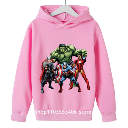 2024 Cartoon printed Hulk children's hoodie boys spring and autumn pullover boys cartoon top baby hoodie pure cotton