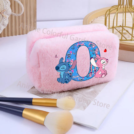 Disney Stitch Plush Cosmetic Bag for Women Anime Cartoon Fashion Makeup Pouch Girls Cosmetics Storage Bags Washing Handbag Gifts
