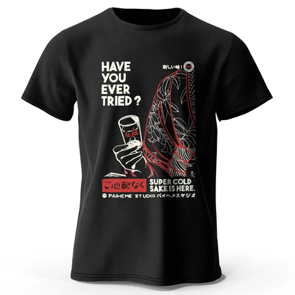 Hand-drawn Japanese Art T-shirt - Urban Kawaii Design for Men Women 100% Cotton Streetwear