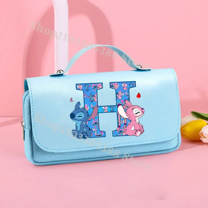 Disney Stitch High-capacity Pencil Case Students Letter A-Z Printed Pen Bags Boys Girls Stationery Storage Box School Supplies