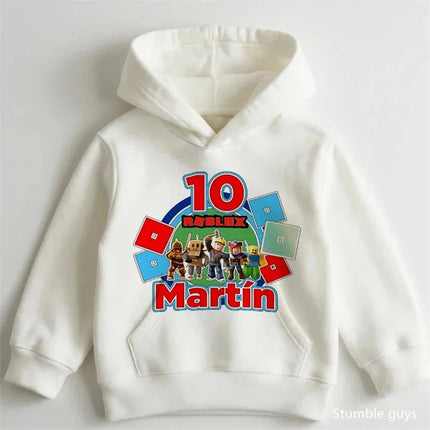 Loose Fit 3D Roblox Hoodie Kids 3-14Y Spring Autumn Boys Clothes Girls Outfit