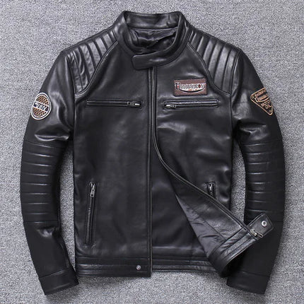Sheepskin 100% Real Coat Men Autumn Winter Clothes Men's Leather Jacket 2023 Streetwear Moto Bliker Genuine Leathers 680