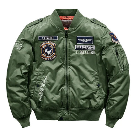 Hip Hop Thick Warm Jacket Autumn Winter Men High Quality Military Motorcycle Ma1 Aviator Pilot Coats Male Baseball Bomber Jacket