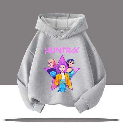 KPop Demon Hunters Hoodies Baby Girl Boy Clothes Fashion Casual Hooded Sweatshirts K-Pop Demon Hunters Pullover Kids Outfits Gif