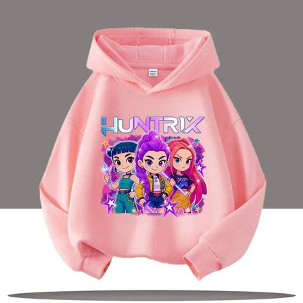 KPop Demon Hunters Hoodies Baby Girl Boy Clothes Fashion Casual Hooded Sweatshirts K-Pop Demon Hunters Pullover Kids Outfits Gif