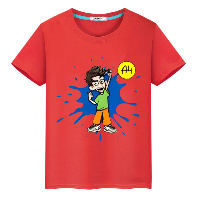 Влад А4 Бумага Kawaii 100% Cotton  T-shirt boys Tops y2k one piece мерч A4 pride tshirt Print Short anime Tees kids clothes girl