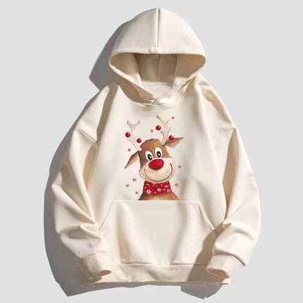 New Christmas Deer Hoodies Print Men Woman Fashion Cotton  Streetwear Hooded Sweatshirts Harajuku Pullovers Unisex Tops Clothing
