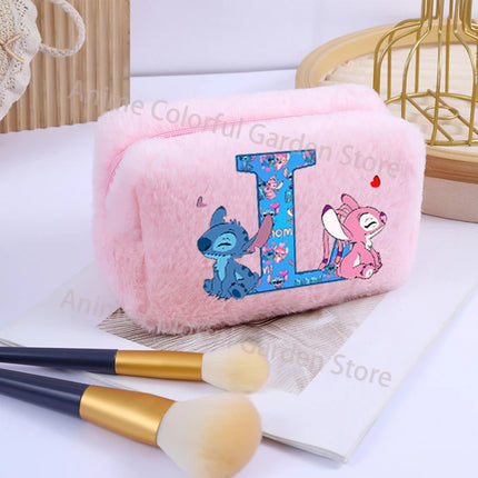 Disney Stitch Plush Cosmetic Bag for Women Anime Cartoon Fashion Makeup Pouch Girls Cosmetics Storage Bags Washing Handbag Gifts
