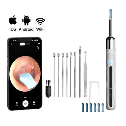Visual Ear Cleaner Camera WIFI Ear Pick Waterproof 6LEDs Ear Sticks HD1080P 4.2MM Digital Ear Wax Removal Kits Ear Spoons Case