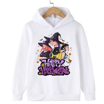 Halloween KPop Demon Hunters Hoodies Children Clothes Kid Girl Boy Cartoon Sweatshirt Hoody Baby Casual Top Streetwear