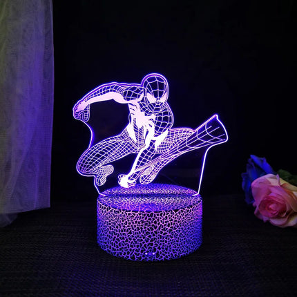 Hot Spider-Man 3D LED night light Remote control and touch 16 colors variable battery USB plug-in electric light Decoration ligh