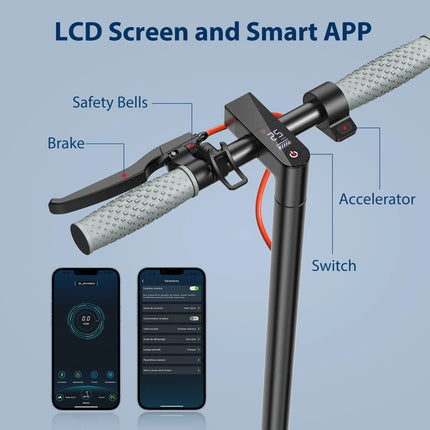 JUICEASE Smart APP Electric Scooter 8.5" Solid Tire 350W 7.8/10.5AH Battery Foldable Electric Kick Scooter 15-35KM Max Range