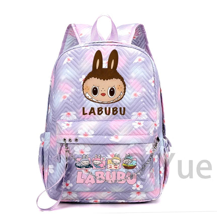 Cute Cartoon Backpack Teenager Girl Zimomo Knapsack Mokoko Charm Junior Student Casual Commute Back To School Waterproof Bags