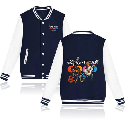 Coco Baseball Jacket Men Women Hip Hop Harajuku Jackets Streetwear Kids Boys Girls Loose College Coats