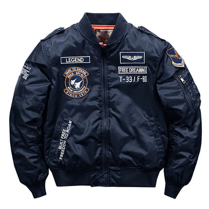 Hip Hop Thick Warm Jacket Autumn Winter Men High Quality Military Motorcycle Ma1 Aviator Pilot Coats Male Baseball Bomber Jacket