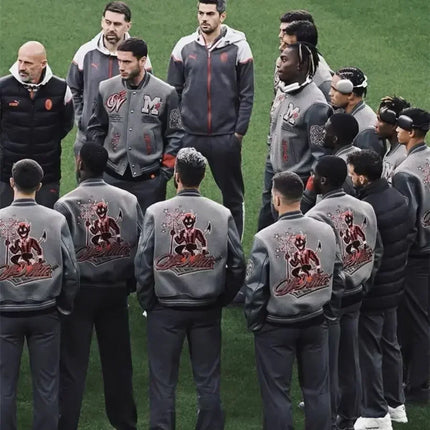 Trendy Soccer Fashion New Men's Embroidered Bomber Jacket Hip Hop Letter Splicing Leather Baseball Clothing Y2K Jacket