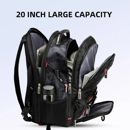 Waterproof Large Capacity Travel Backpacks for Men Anti Theft 20 Inch Laptop Backpack 17 Inch USB Charging School Bag Mochila