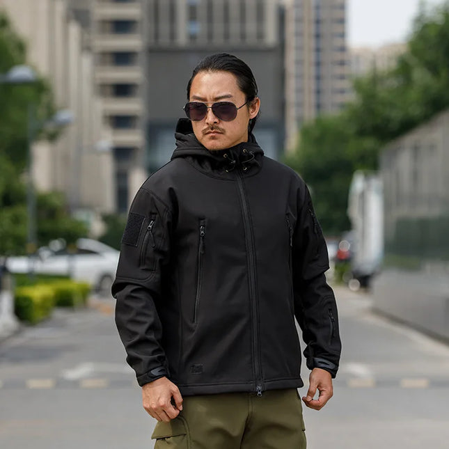 Sharkskin Soft-shell Hard Shell Camouflage Jacket Fleece Thick Tactical Suit Hooded Coat Manufacturers Handsome Outdoor Jacket