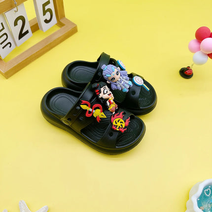 Fashion Popular Cartoon Nezha Bing Slippers New Flats Bottom Boys and Girls Non-Slip Soft Bottom Sandals 811