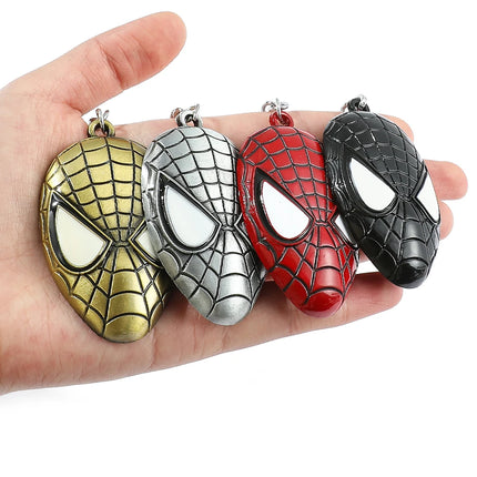 Marvel Spiderman Keychain Y2k Anime Avengers Alloy Spider Mask Keyrings Boys Men's Pendant Key Chain Jewelry Accessories Gift