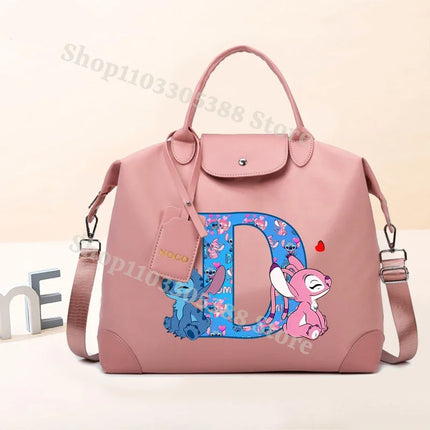 Disney Stitch High-capacity Luggage Bag for Women Anime Fashion Crossbody Bags Fashion Travel Portable Simple Tote-bag Gifts