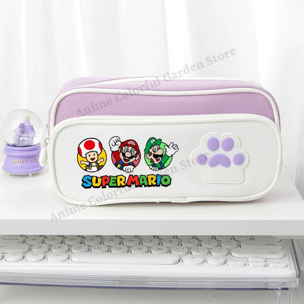 Super Mario Dog Claw Large Capacity Pencil Case Anime Cartoon Fashion Stationery Storage Bags Boys Girls Cute Pen Box Gifts