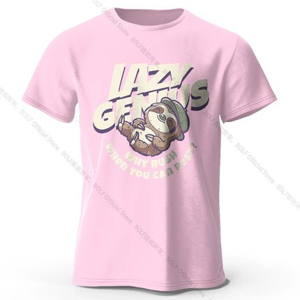 Sleepy Sloth Art T-Shirt 100% Premium Cotton Slim Fit Hand Painted Animal Graphic Tee for Nature Lovers